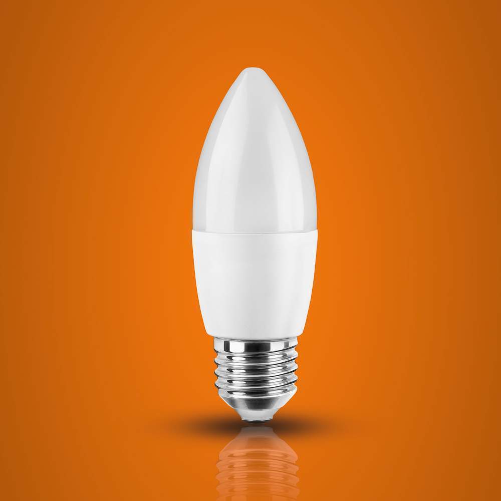 Лампа свтодиод.  С37-102 8W 6000K E27 свеча тм iSvet  С37-102-1-6-2