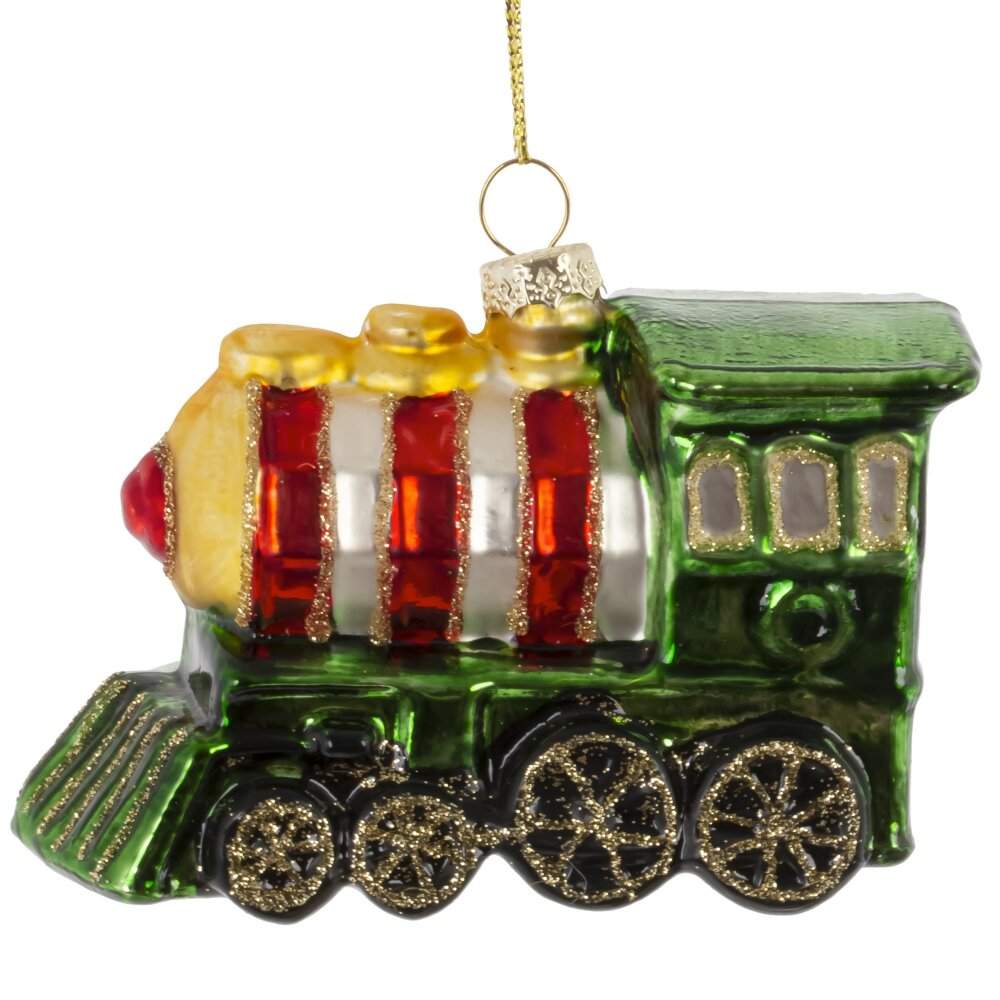 REMECO COLLECTION Игрушка елочная 822462 Паровоз 10х4,5х7см (стекло)  