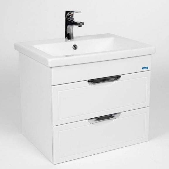 Тумба Лима  60  подвес. 2 ящ. + умыв. COMO 60  1 отв. белый (S-UM-COM60/1-w)