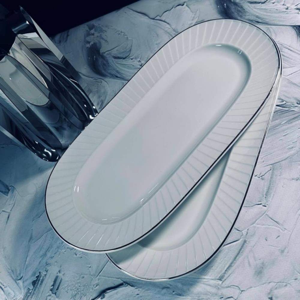 LENARDI Marzipan Grey Блюдо 102-053 овальное 35,5см 