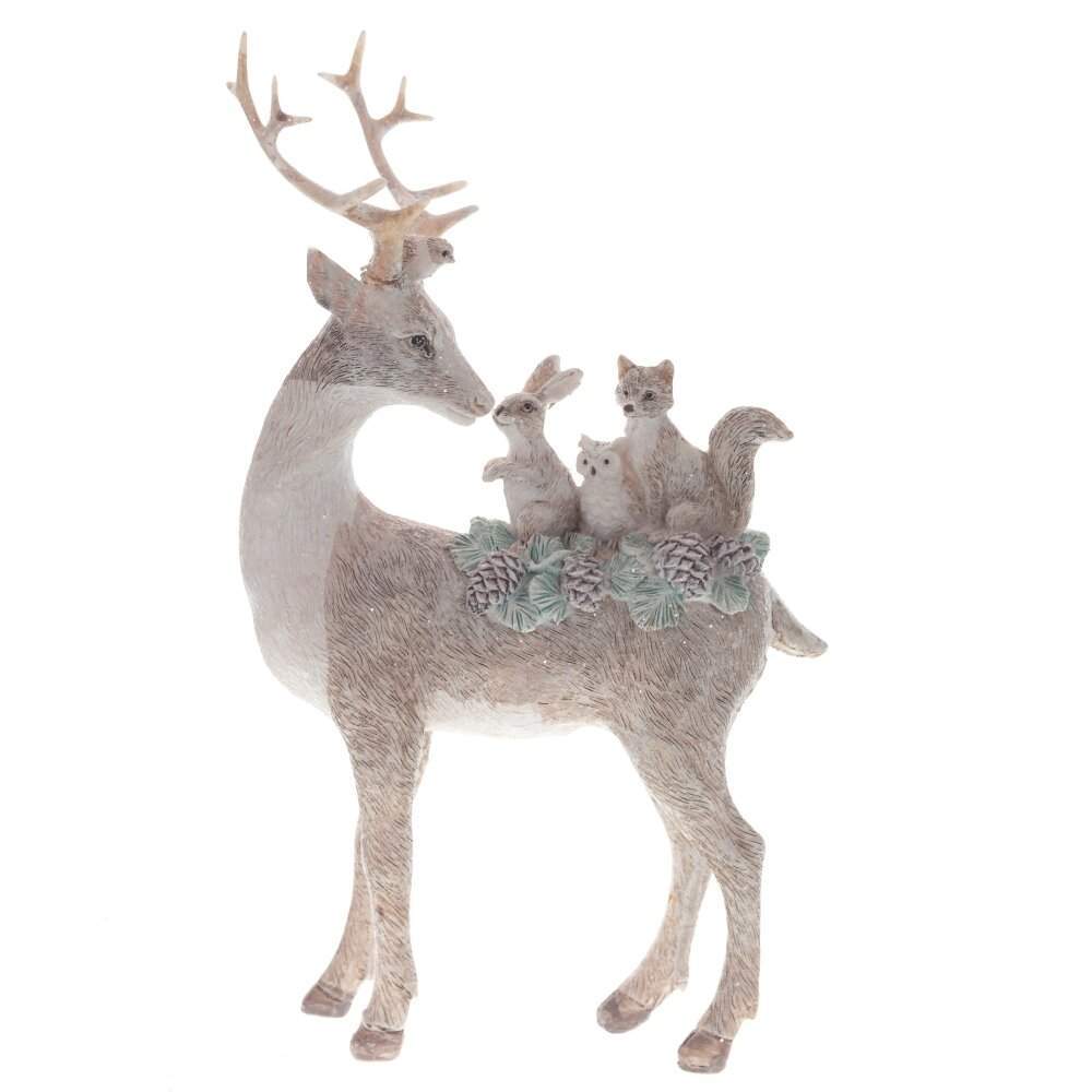 REMECO COLLECTION Фигурка 782439 Олень и лесные друзья шампань/мятный 15х12х26см (полимер)