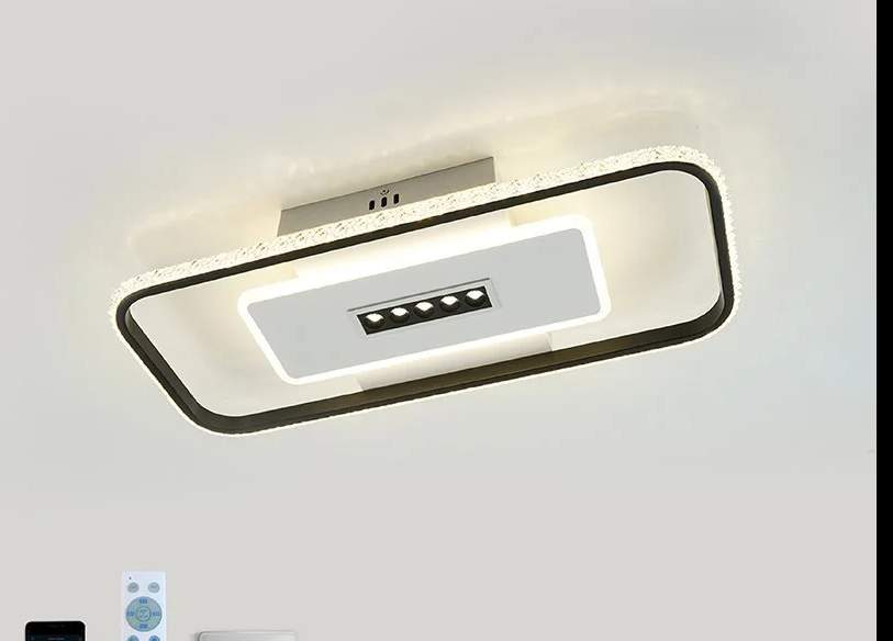 Люстра с/д упр. MOND 65W 5DL 2SL-APP-610x250x60-BLACK/WHITE/CRYSTAL-220-IP20