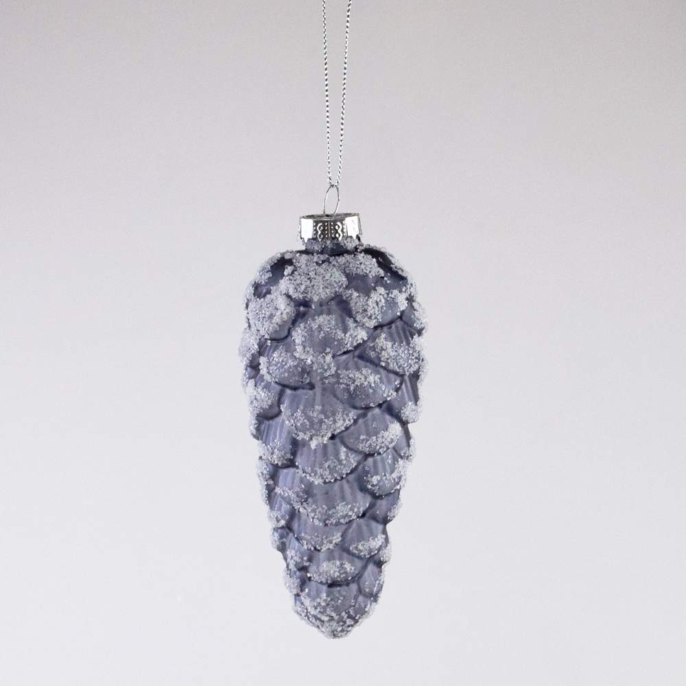 DECOLINE Игрушка елочная Шишка EBD242699 синий 13х6см (стекло) 