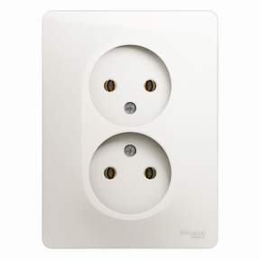 Розетка SE Glossa  Перламутр  2-м СП 16А  IP20 б/з в сборе IP44 GSL000620