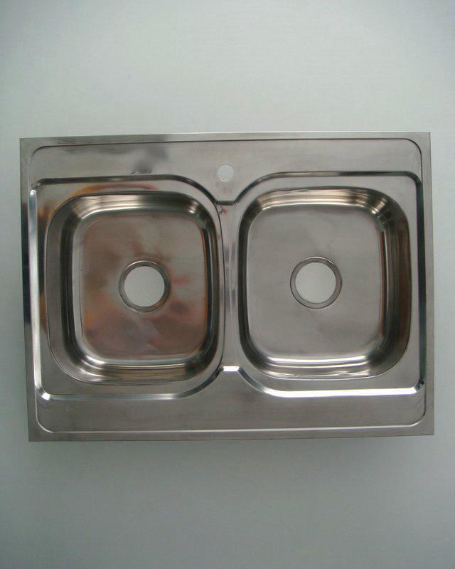 Мойка FABIA накладная  80х60  0,8мм глуб.18см двойная  62279