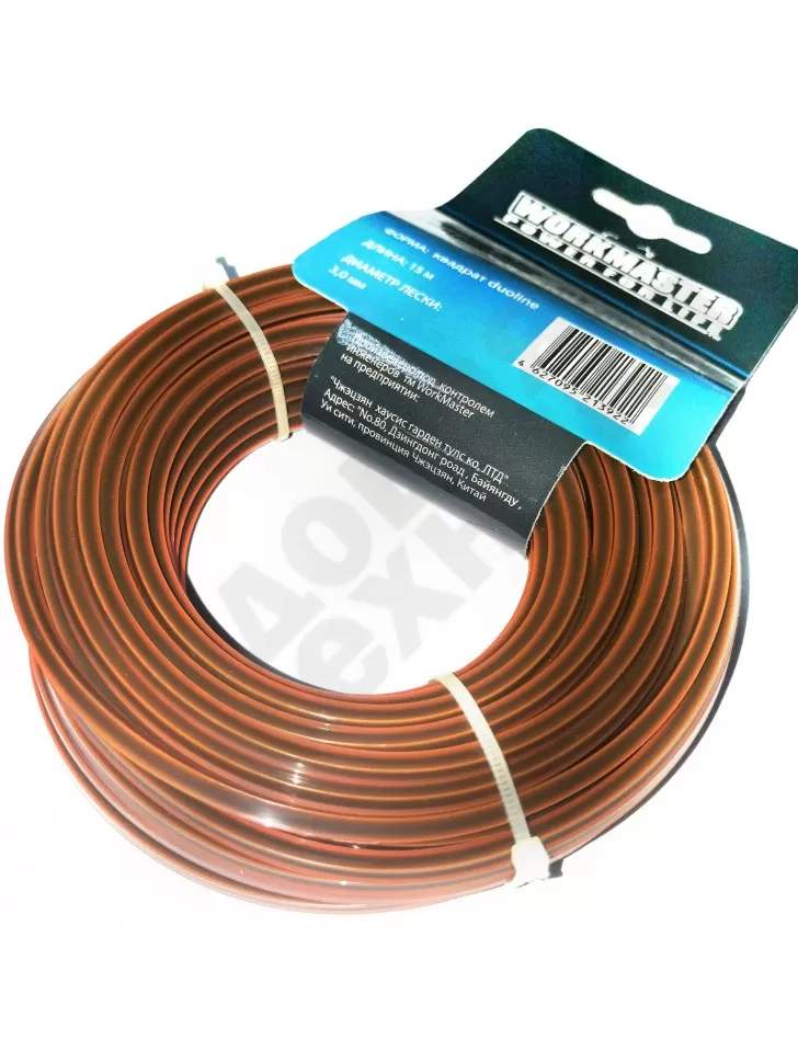 Леска WorkMaster ЛТ-3015TD триммерная витой квадрат с жилой 