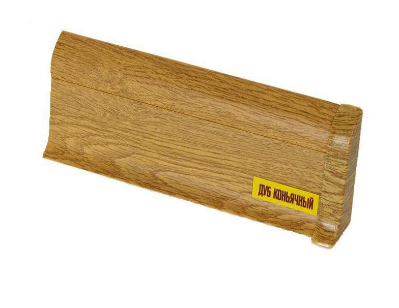 206 Плинтус н/п Идеал Комфорт, Дуб коньячный, 55мм/2,2м