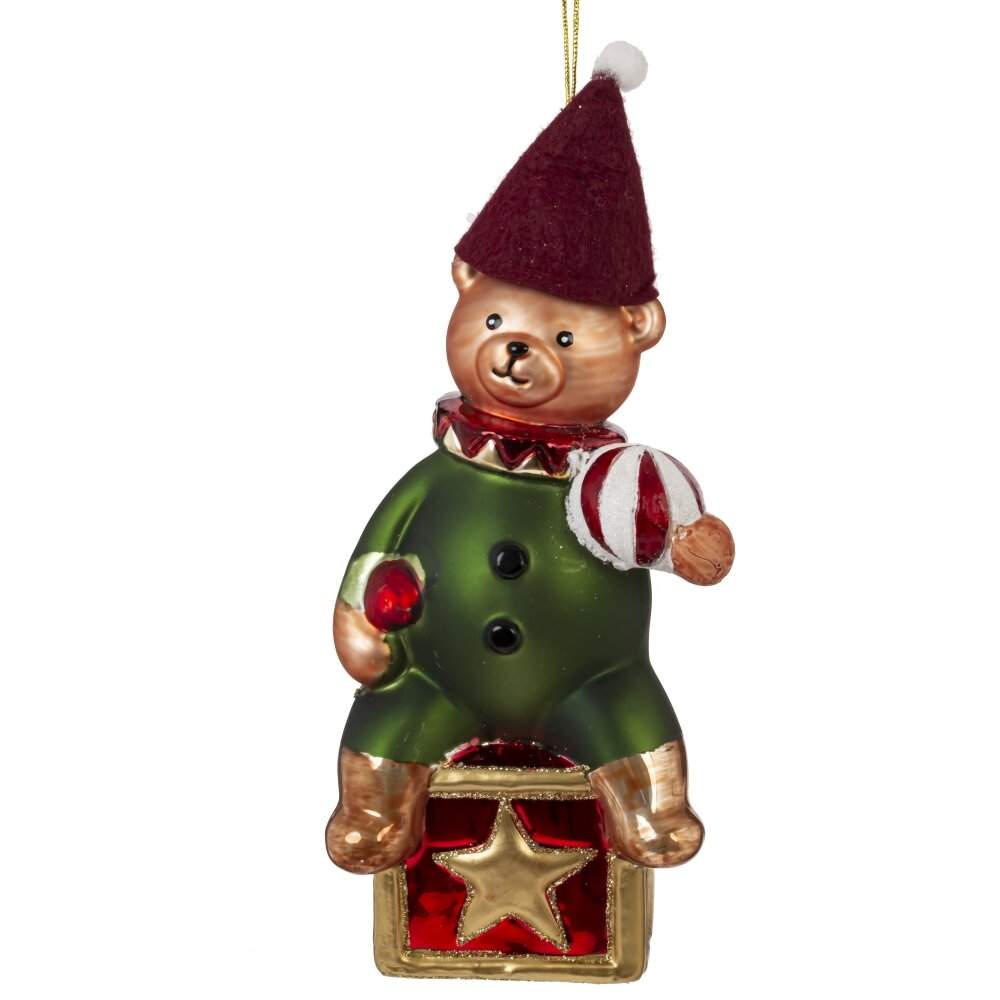 REMECO COLLECTION Игрушка елочная 813837 Медвежонок 8х6х18,5см (стекло)  
