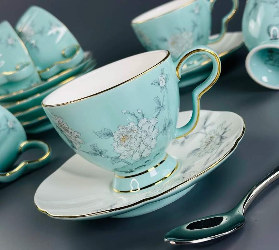 LENARDI Набор чайный 555-128 12пр/6перс 220мл Sabrina костяной фарфор