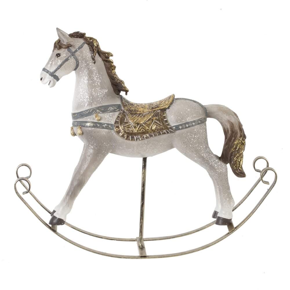 REMECO COLLECTION Фигурка 824097 Лошадка-качалка шампань/золото 30х8х28см (полимер)
