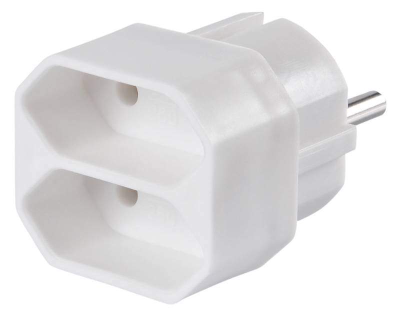 Разветвитель 2-м 16А б/зазем. BU-PS2F-W бел. BURO  352751/430765