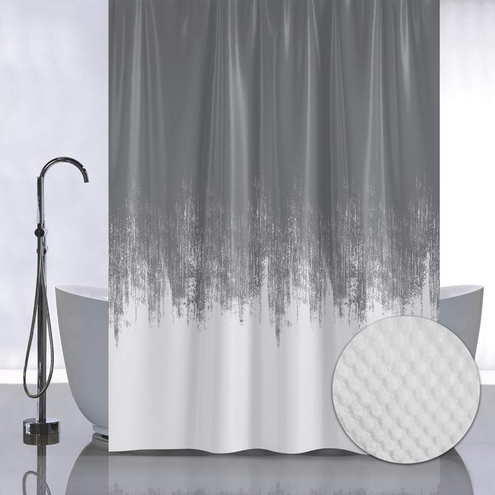 Штора д/ванной без колец 05-01 ПЕРЕХОД - ГРАФИТ Санакс