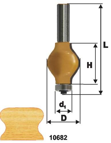 Фреза *ЭНКОР кромочная фигурная  ф32х38 хв.12мм 10682