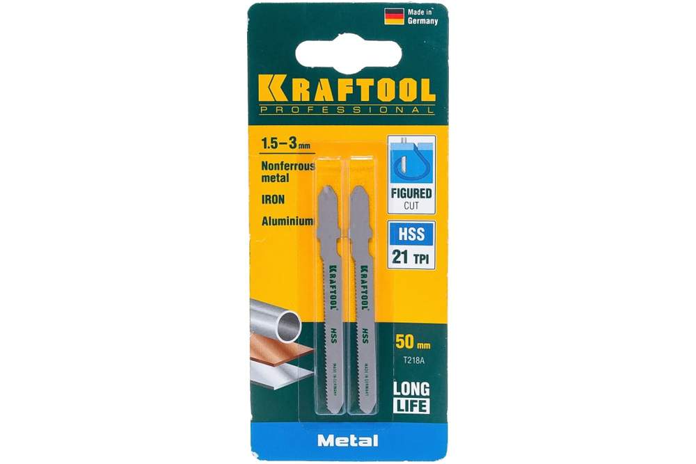 Пилки KRAFTOOL T218A п/металлу HSS 2шт/уп  159553-1,2