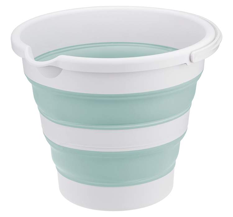 Ведро  5л  склад-ся с носик морск волна круг d27xh5/20,5см термопласт,резина+пластик  М2414/357300