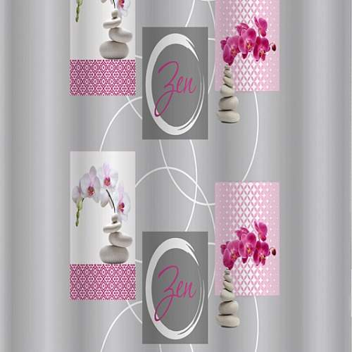 Штора д/ванной без колец 01-67  ZEN Розовая Санакс