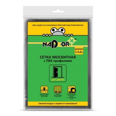 MSN020PPB Сетка москитная с крепежом, ПВХ профиль д/дверных проемов 1,5*2,0м, черная/  17211