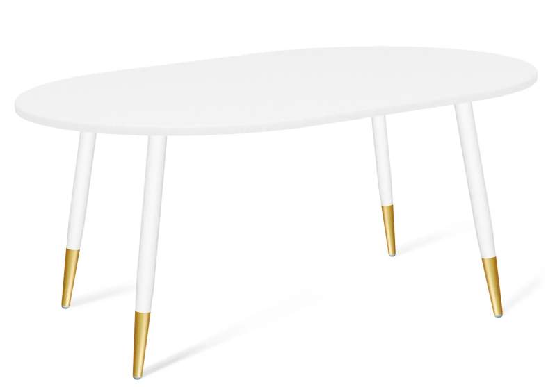 Стол Sheffilton SHT-TT 120/80 МДФ ТТ3 белосн.шагрень овал каркас SHT-TU14 белый муар/золото SHT-T163