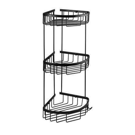 Полочка ТИТАН угл. овальная  тройная, с креп.к стене,черного цв.  76062