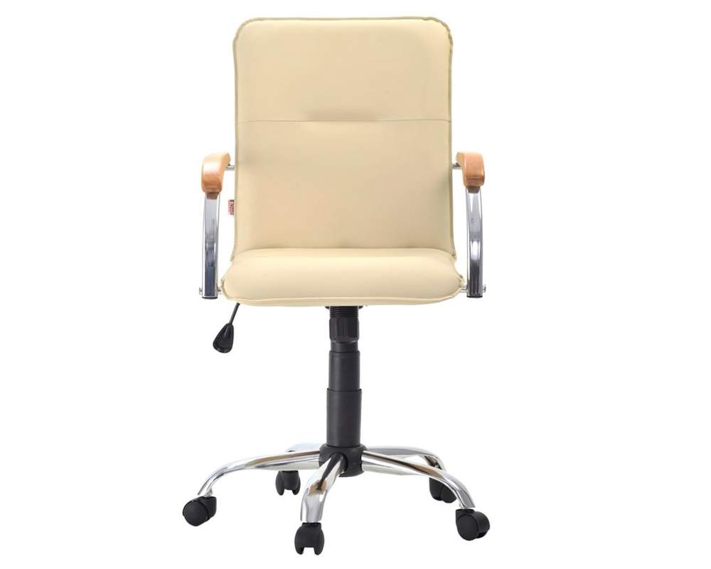 Кресло Самба G (Кожа иск., DO, №122 (кремовый) , ТГ, кр.Альфа(600)СН,подл. Бук 1007(Мах 120кг)