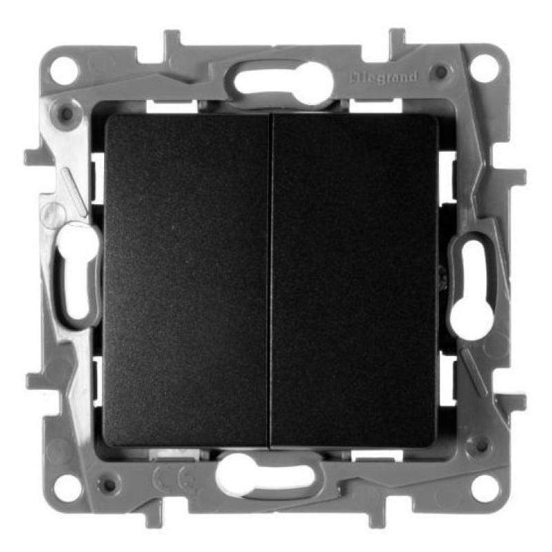 Переключатель Etika 2кл 10А антрацит  672612