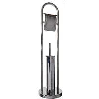 Набор д/туалета  напольный  (ерш+держатель т/б) нерж/хром Санакс  401 