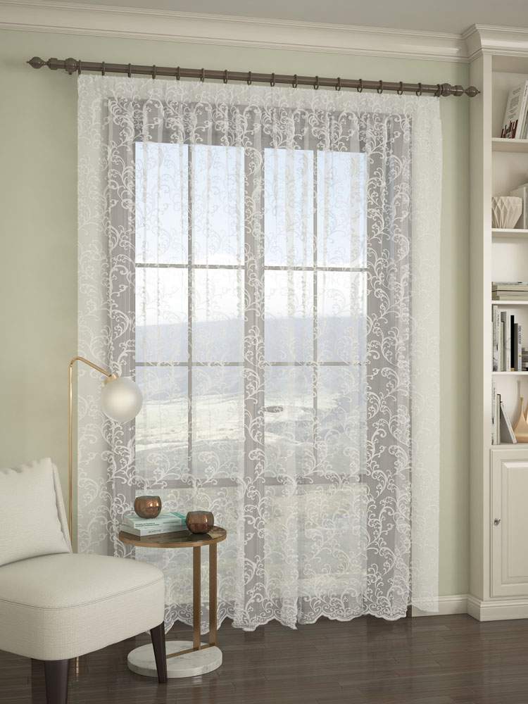 Штора  Вуаль IT200-01  300х260  Белая вьюн сетка (полиэстер)