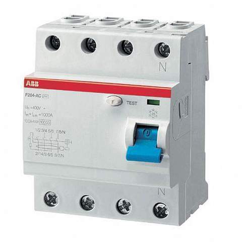 УЗО 4P ABB F204 100A 100mA  (AC)   2CSF204001R2900