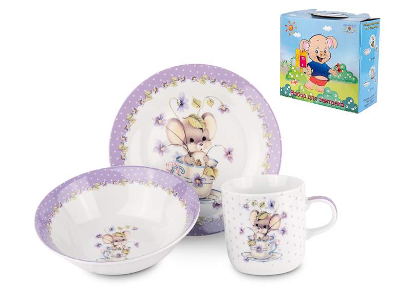 ФОКУС Набор детской посуды Мышонок 3пр. 3-565