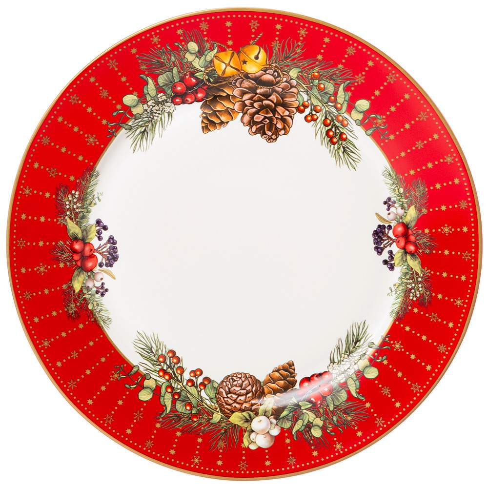 LEFARD Celebration Тарелка 85-1926 обеденная 27см красный борт