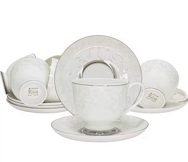 LENARDI Набор чайный 145-139 12пр/6перс 270мл Серый шелк