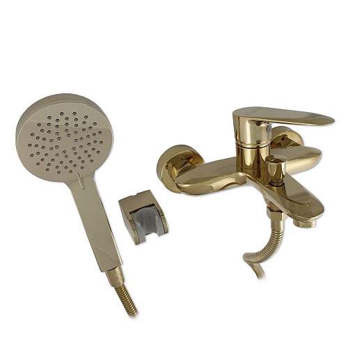 Смеситель Magnus  9320 в ванную, короткий нос, под золото, шаровый