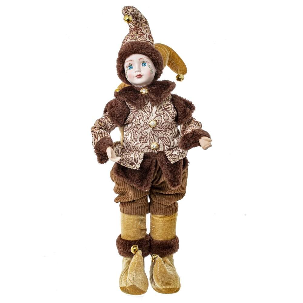 REMECO COLLECTION Игрушка набивная 934213 Клоун (музыка,движение) коричневый/золото 19х15х49см 