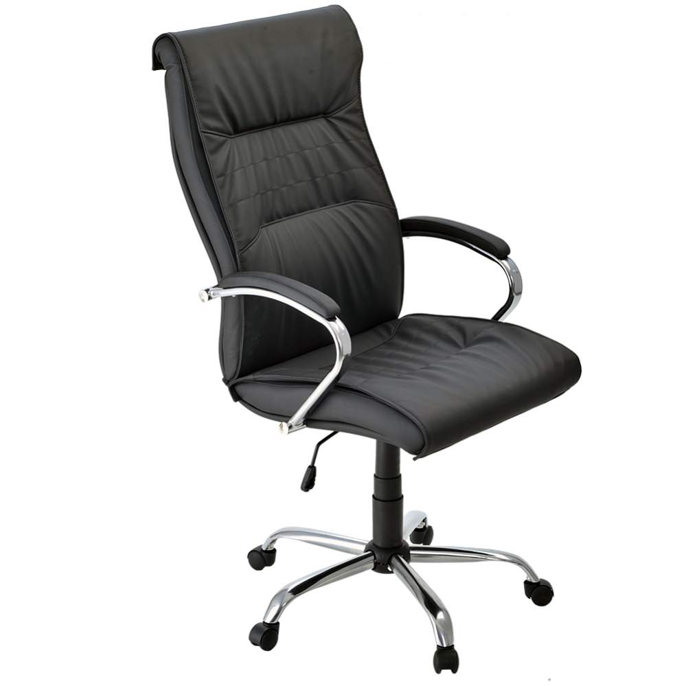 Кресло Бона (черный) иск.кожа ECO №16Н кр. Альфа (700)СН, СН-4 ролик ст.