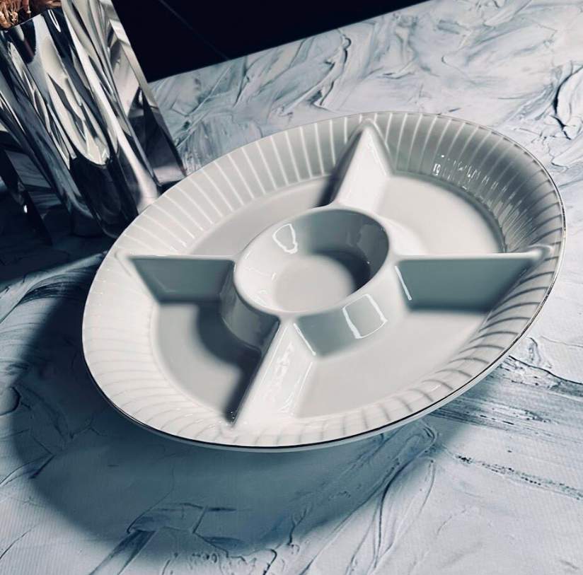 LENARDI Marzipan Grey Менажница 102-058 30,5х3,5см  