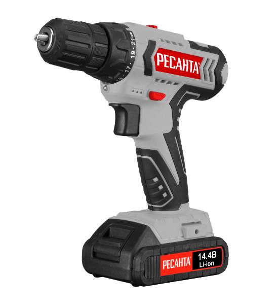 Дрель-шуруповерт Ресанта  ДА-14-2ЛК  аккумуляторная 75/14/4