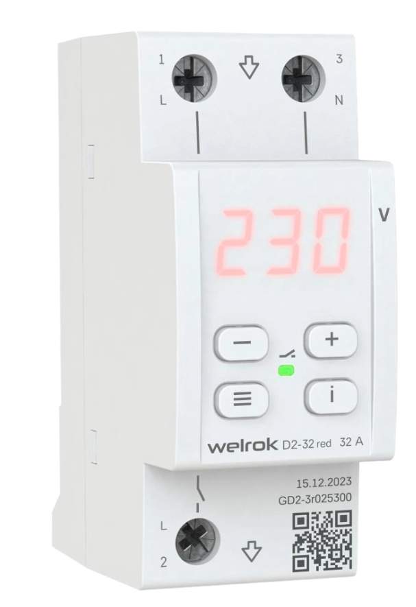 Реле напряжения RBUZ welrok D2-32 red