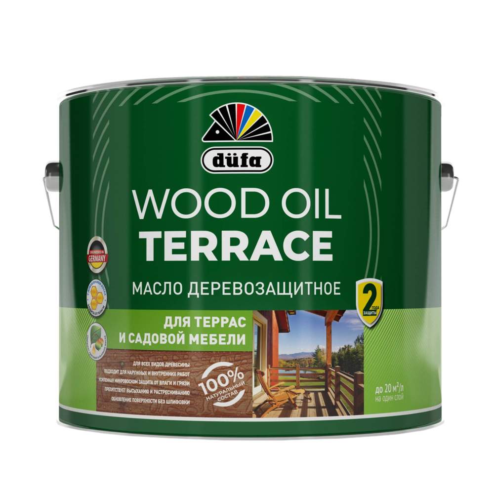 Масло Dufa Wood OIL Terrace деревозащитное д/террас и садовой мебели бесцв. 1,9л