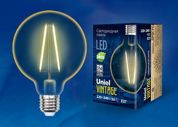 Лампа Uniel LED-G95-4W/Golden/E27 GLV21GO  Vintage  UL-00000850