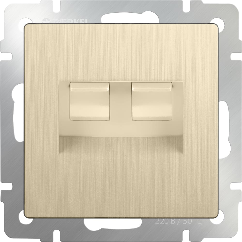 Розетка  Frame ТЛФ/комп  RJ-11/RJ-45 шампань рифленый WL10-RJ11-45