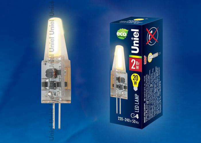 Лампа Uniel LED-JC-220/2W/WW/G4/CL  SIZ05TR  UL-00000185