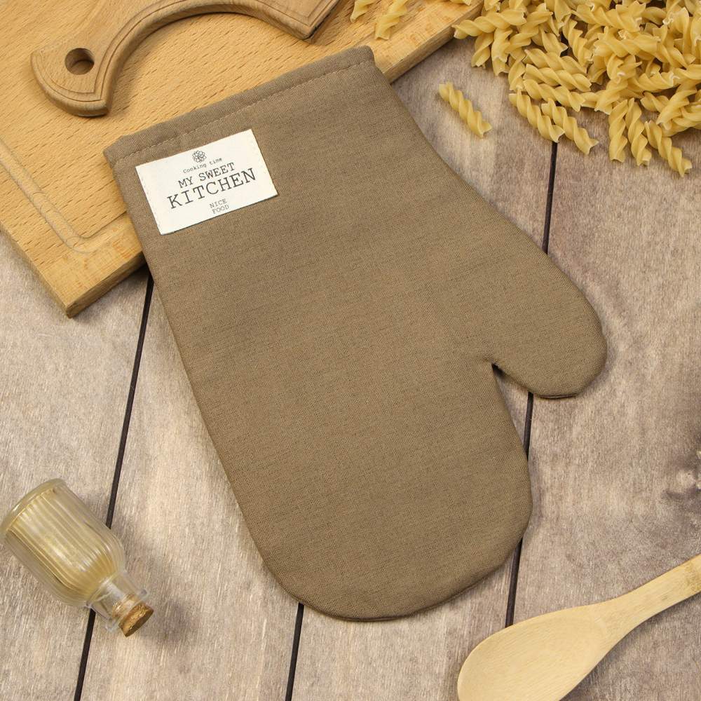 ЭТЕЛЬ Eco Варежка-прихватка 20х28см оливковый 70% хлопок,30% лен 250г/м2 9631114
