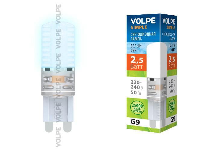 Лампа Uniel Volpe LED-JCD-2,5W/NW/G9/CL/S  10031