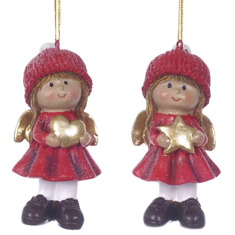 REMECO COLLECTION Украшение 825119 подвесное Ангел красный 4,5х3,5х10см 2 вида (полимер) 