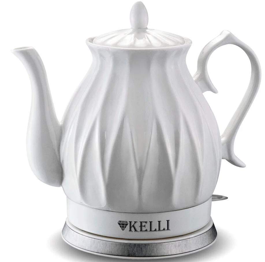 Чайник керамический KELLY KL-1341 белый 2,0л, 2200Вт 