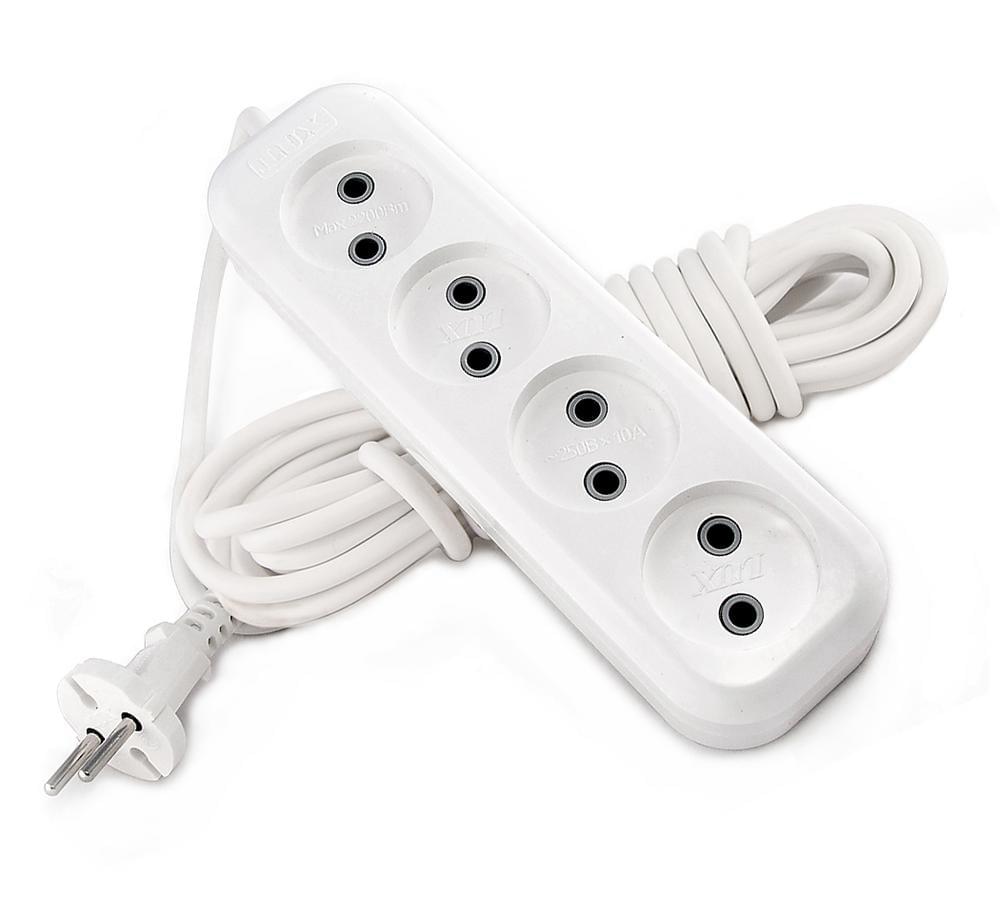 Удлинитель сетевой  LUX  У4-О-07  4-мест.  7м  б/з