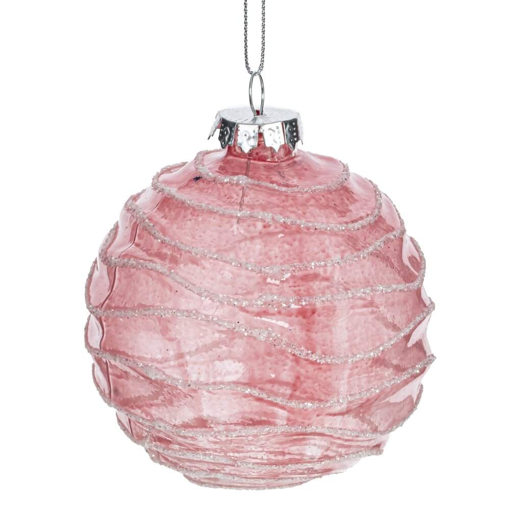 REMECO COLLECTION Игрушка елочная Шар 779035 розовый стекло 8см