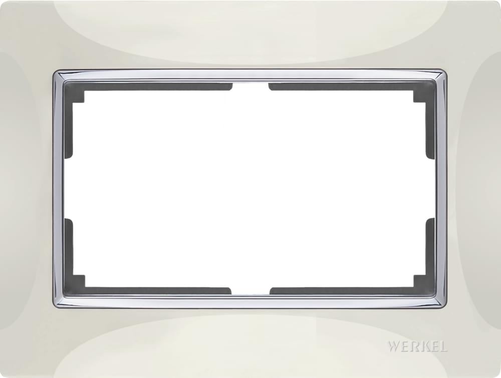 Рамка  Frame сл.кость/серебро 2-я  WL03-01-DBL-ivory Пластик Snabb - W0081903