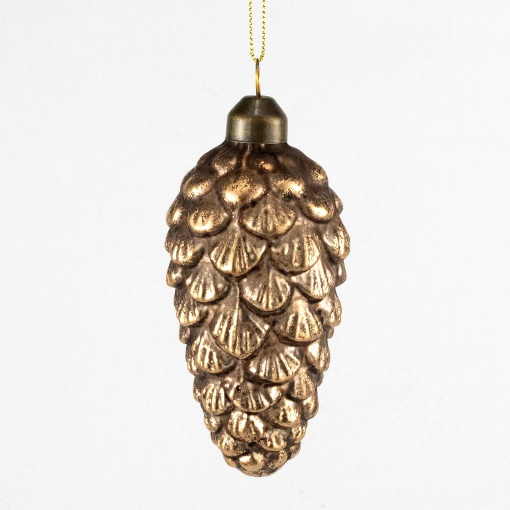 DECOLINE Игрушка елочная Шишка EBD242191 золото 10,5х5см (стекло) 