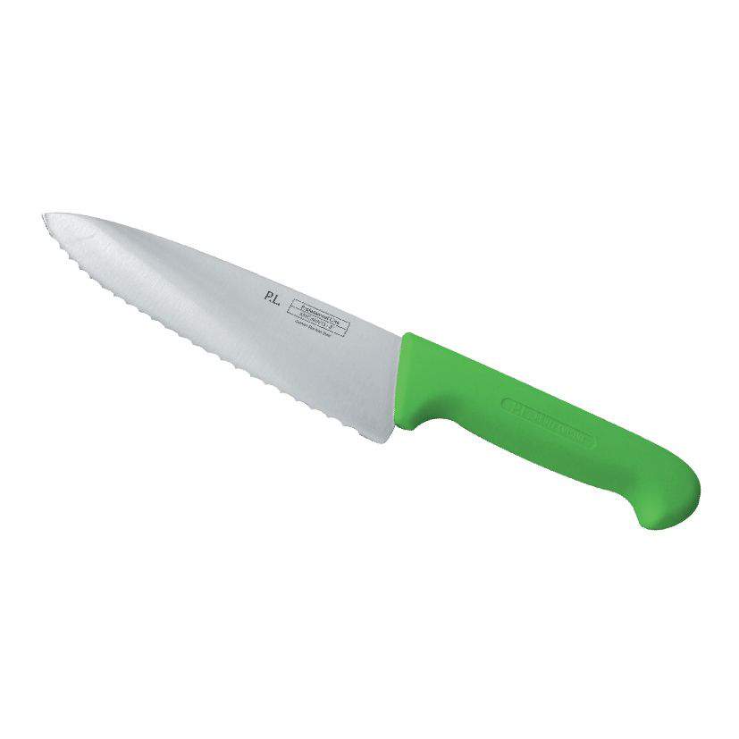 P.L. Proff Cuisine Нож 99002263 25см зеленая ручка волнистое лезвие KB-7501-250S